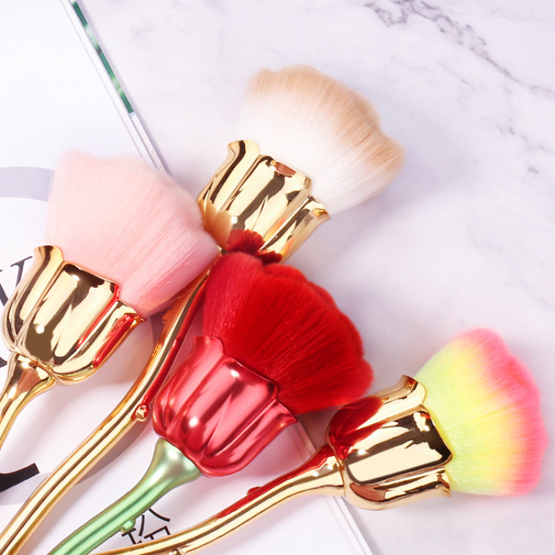 Gėlių nagų šepetėlis manikiūrui Rožių nagų dailės šepetėlis Nagų aksesuarai Įrankiai Populiarūs apvalūs maži gelio lako dulkių valymo šepetėliai