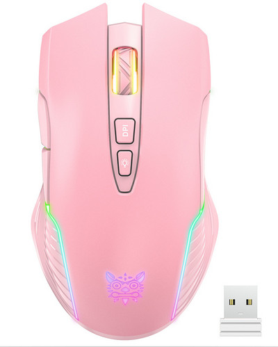 Нов продукт ONIKUMA CW905 Cute Pink Wireless Gaming Mouse RGB Marquee Rechargeable Desktop Computer Mouse Notebook