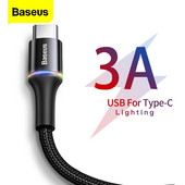 Καλώδιο Baseus USB C Καλώδιο τύπου C για Samsung S9 S10 OnePlus 6 6t Γρήγορη φόρτιση Καλώδιο φόρτισης καλωδίου USB Type C για Xiaomi Redmi 10