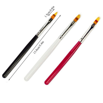 Uus Glitter käepidemega küünekunsti pintsel akrüülpuudri jaoks 100% nailonist maniküüri akrüülküünte ümmargune vedela küünekunsti pintsel 7 suurust