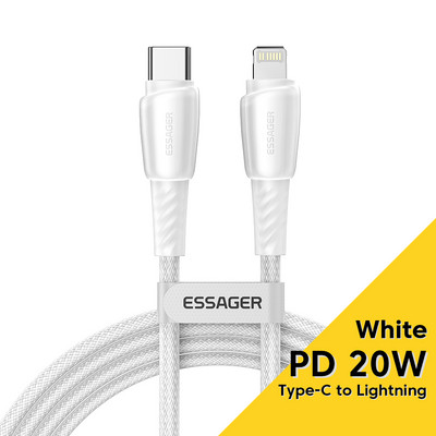 ESSAGER PD 20W USB C laidas skirtas iPhone 12 13 14 Plus Pro Max 3A greito įkrovimo įkroviklio laidas iPad duomenų laido laidas 0,5/1/2/3m