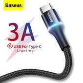 Καλώδιο Baseus 3A USB Type C Καλώδιο γρήγορης φόρτισης φορτιστή τύπου c για Samsung S21 S20 Xiaomi Mi 10 9 Oneplus 8 Pro Καλώδιο δεδομένων C USB
