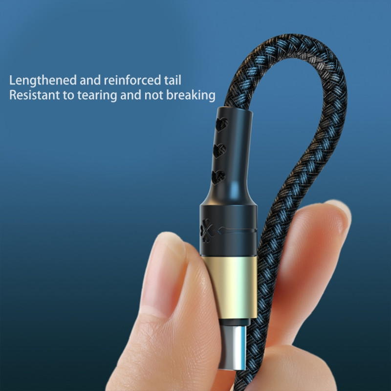 2 viename Dvigubas C tipo įkrovimo laidas Įkraukite du viename duomenų laidą Greito įkrovimo laidas telefonams 1,2/2M