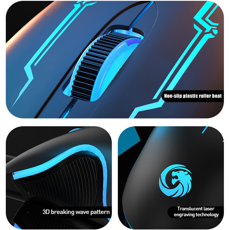 Ergonomikus vezetékes játék egér LED némító egér USB számítógépes egér Csendes Mause egér RGB háttérvilágítással Irodai egerek PC laptopokhoz