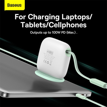 Baseus Retractable 100W 3 в 1 USB C кабел за iPhone 14 13 Настолно зарядно USB Type C Бързо зареждане за Macbook Samsung Xiaomi