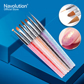 7 vnt / rinkinys Profesionalus nagų dailės šepetėlių rinkinys manikiūrui Kalnų krištolas akrilo dažų šepetėlių rinkinys UV gelio lako nagų pamušalo rašiklis Gra