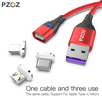 PZOZ 5A μαγνητικό καλώδιο τύπου c usb γρήγορος φορτιστής καλώδιο micro usb για iphone 11 max xr redmi note μαγνητικό καλώδιο φόρτισης 9 βαθμών