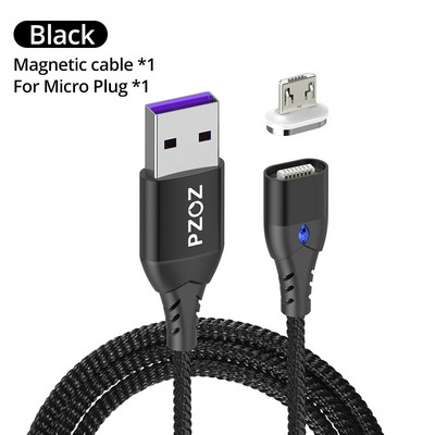 PZOZ 5A cablu magnetic tip c încărcător rapid usb cablu micro usb pentru iphone 11 max xr redmi note 9s cablu de încărcare magnetic de grade