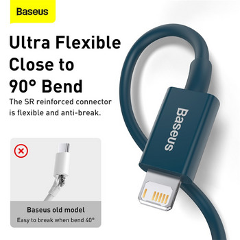 Baseus USB кабел за зареждане за iPhone 13 12 11 Pro Max X 8 7 6 Plus 6s Телефон USB кабел за зареждане за iPad Air Mini 4 проводник за данни Кабел