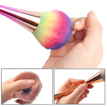 Rose Gold Powder Brush Professional Nail Art Make Up Brush Large Cosmetic Face Cont Cosmetic Face Cont Brocha Colorete Tools