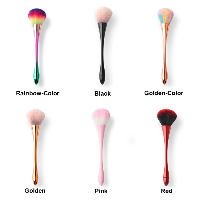 Rose Gold Powder Brush Professional Nail Art Make Up Brush Large Cosmetic Face Cont Cosmetic Face Cont Brocha Colorete Tools
