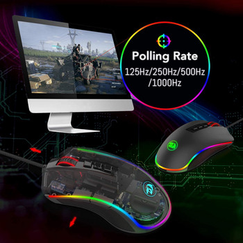 Redragon M711 Cobra Gaming Mouse 16,8 милиона RGB цвят със задно осветяване 10 000 DPI Регулируема удобна дръжка 7 програмируеми бутона