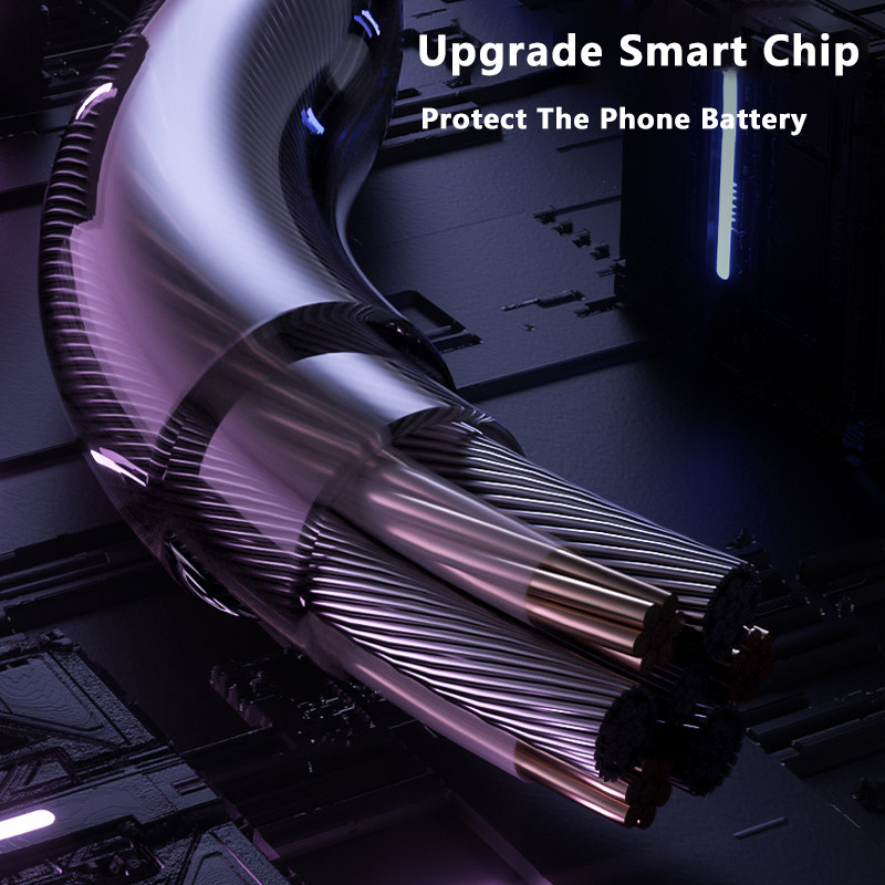 Švytintis LED C tipo kabelis 3A greito įkrovimo kabeliai C tipo didelės spartos duomenų perdavimo laidas, tekantis srautinis šviesos diodas, USB C laidas