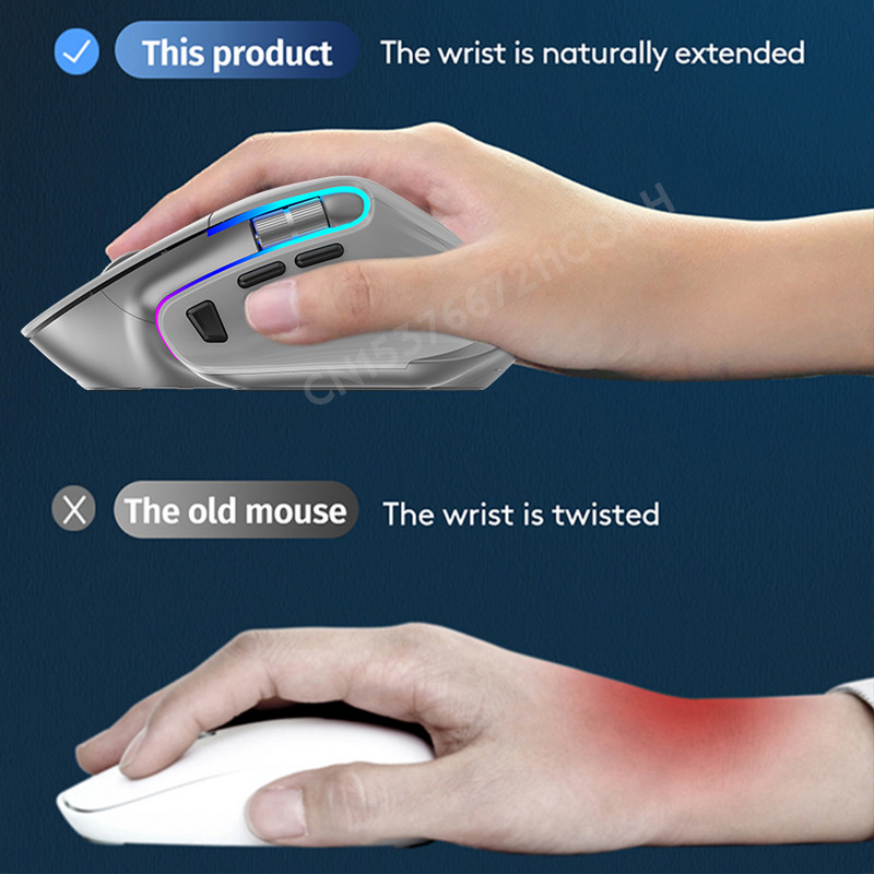 Punjivi 2.4G Bluetooth bežični miš uredski poslovni 2.4G bežični ergonomski miš za prijenosno računalo