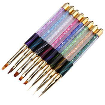 Βούρτσες νυχιών για μανικιούρ Gel Brush For Nail Liner Art Pen Acrylic Powder Carving Brush Crystal UV Gel Painting Tool Αξεσουάρ