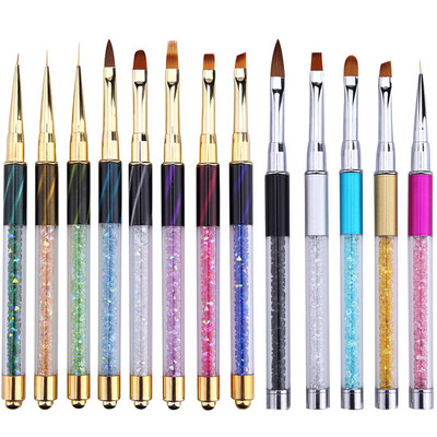 Četkice za nokte za manikuru Četkica za gel za crtanje noktiju Art Pen Akrilni puder Kist za rezbarenje Crystal UV Gel Alat za slikanje Pribor