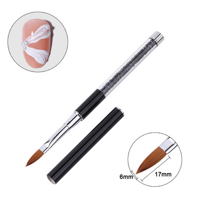 Nagų šepetėliai manikiūrui Gelinis šepetėlis nagų įdėklui Art Pen Akrilo pudra Carving Brush Crystal UV Gel dažymo įrankių priedai