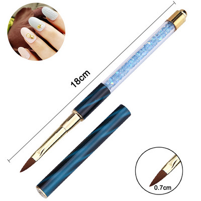 Nagų šepetėliai manikiūrui Gelinis šepetėlis nagų įdėklui Art Pen Akrilo pudra Carving Brush Crystal UV Gel dažymo įrankių priedai