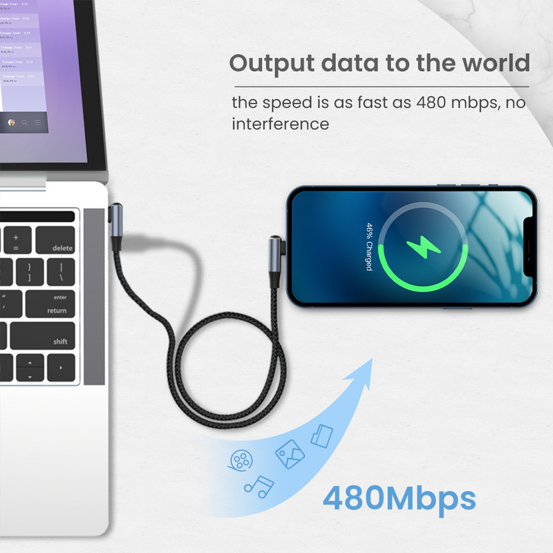 PD 20W dupla könyökös USB-kábel iPhone 13 12 Mini 11 Pro Max gyorstöltő USB C típusú kábel töltő adatkábel Macbookhoz