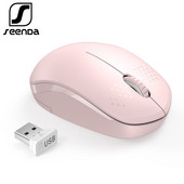 SeenDa 2.4G vezeték nélküli egér laptop asztali számítógépekhez csendes egerekhez Hordozható némító egerek notebook mini egér számítógéphez 1600 DPI Mause