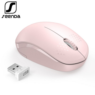 SeenDa 2.4G безжична мишка за лаптоп, настолен компютър, безшумни мишки, преносими мишки със заглушаване за лаптоп, мини мишка, компютър, 1600 DPI Mause