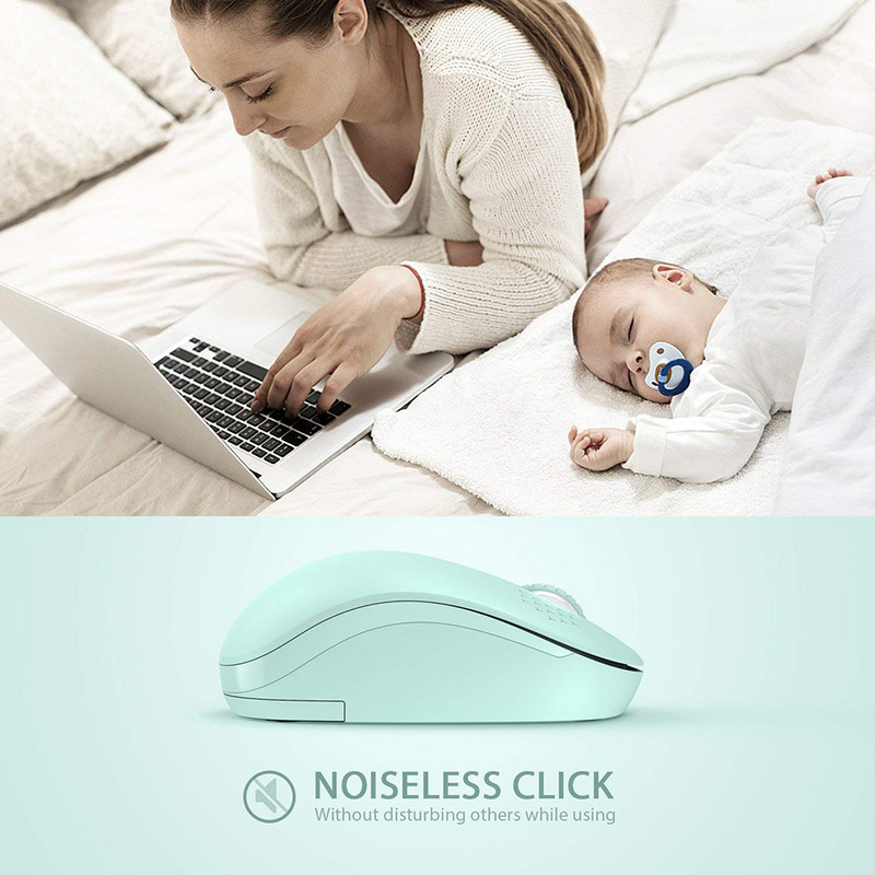 SeenDa 2.4G vezeték nélküli egér laptop asztali számítógépekhez csendes egerekhez Hordozható némító egerek notebook mini egér számítógéphez 1600 DPI Mause