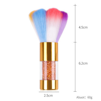 1 τμχ Rainbow Nail Art Dust Brush Soft Glitter Powder Remover Pen Ακρυλικά στρας Βούρτσες για τα νύχια Βούρτσα καθαρισμού
