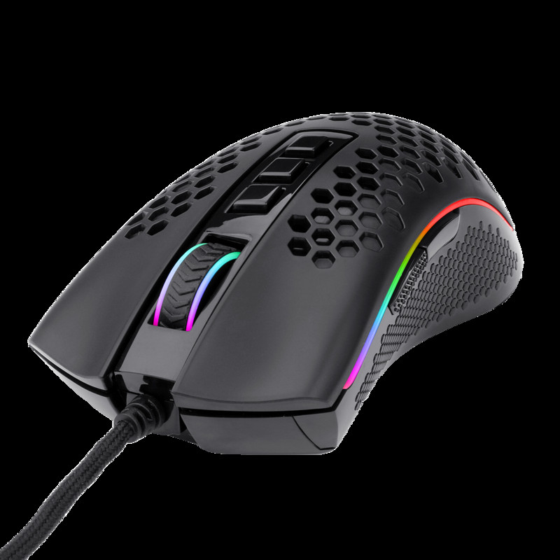 Redragon M808 Storm Lightweight RGB Gaming Mouse 85g Ultralight Honeycomb Shell 12.400 DPI Precise Registration Καλώδιο Super-Lite