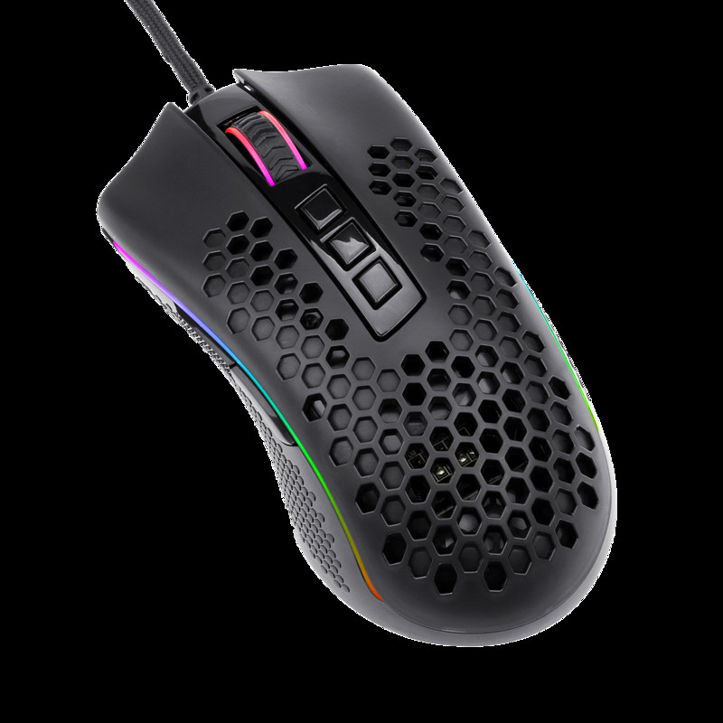 Redragon M808 Storm Lightweight RGB Gaming Mouse 85g Ultralight Honeycomb Shell 12.400 DPI Precise Registration Καλώδιο Super-Lite
