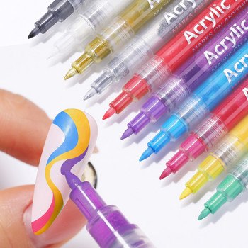 Nail Art Drawing στυλό γκράφιτι αδιάβροχο εργαλείο ζωγραφικής DIY Liner Brush Details Line Sketch 3D Dotted Pencil Accessories Maker