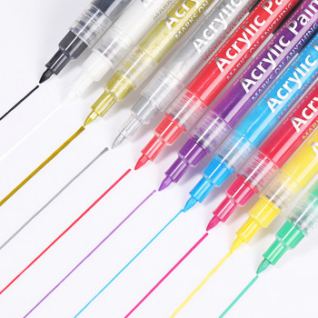 Писалка за рисуване на графити за рисуване на нокти Водоустойчив инструмент за рисуване DIY Liner Brush Details Line Sketch 3D Dotted Pencil Accessories Maker
