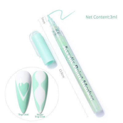 Nail Art Crtanje Graffiti Olovka Vodootporni Alat za slikanje DIY Liner Kist Detalji Line Sketch 3D točkasta olovka Dodaci