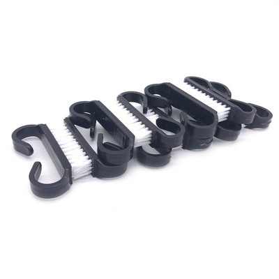 Naujas 10 vnt. juodos nagų dailės priežiūros akrilo šepetėlis, valantis dulkes, pašalinantis pedikiūro įrankius Manikiūro profesionalus nagų šepetėlis, pasidaryk pats.