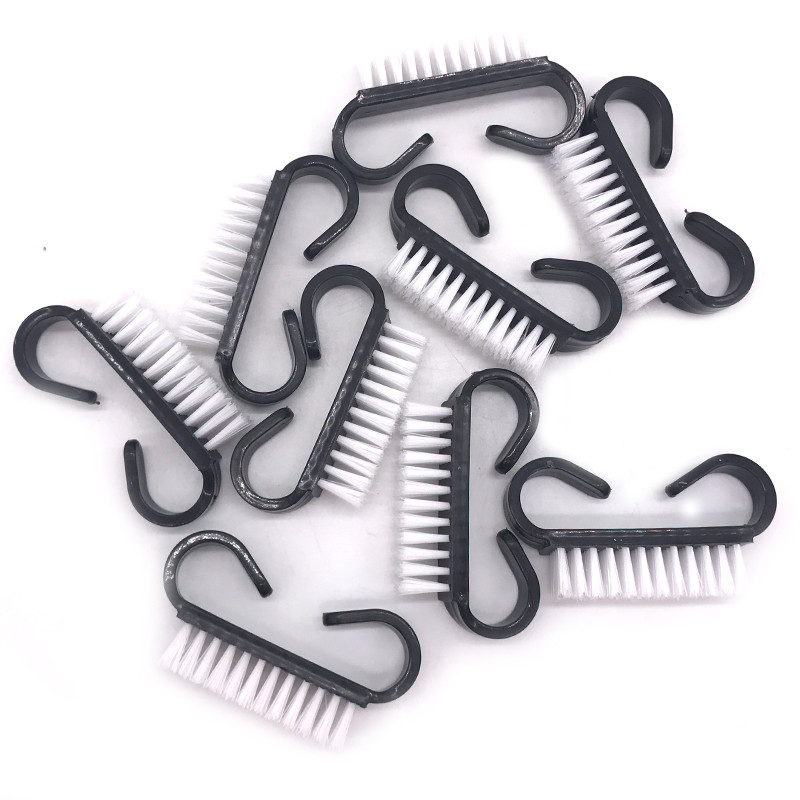 Naujas 10 vnt. juodos nagų dailės priežiūros akrilo šepetėlis, valantis dulkes, pašalinantis pedikiūro įrankius Manikiūro profesionalus nagų šepetėlis, pasidaryk pats.