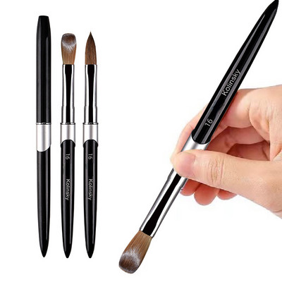 1PC Четка за акрил за нокти Kolinsky Sable Акрилна четка UV Gel Carving Pen Brush Течна пудра Направи си сам Рисуване на нокти Четки за ноктопластика