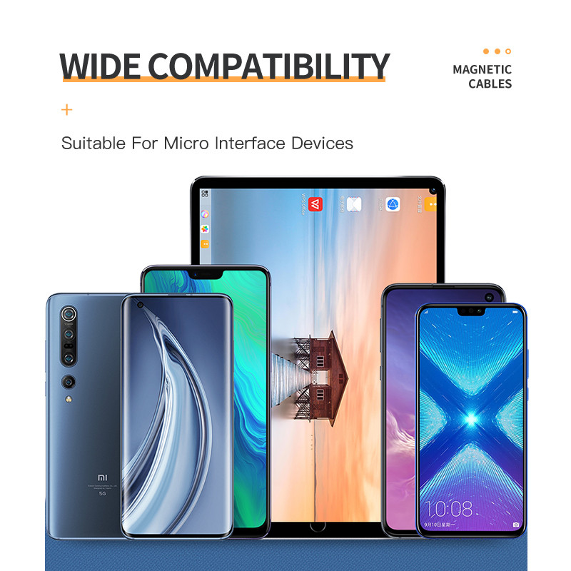 Καλώδιο φόρτισης τηλεφώνου KUULAA Moblie Καλώδιο USB Type C Wire Micro Magnetic USB Charger Chargers for iPhone 14 13 Samsung Huawei Xiaomi