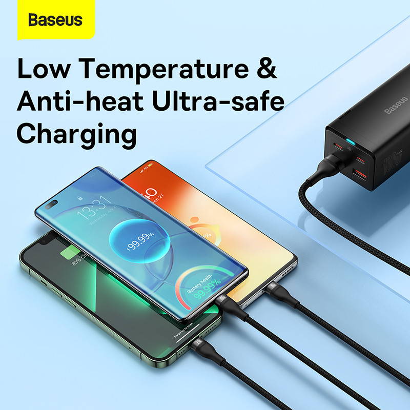 Kábel Baseus 3 v 1 USB typu C 100W s rýchlym nabíjaním a dátovým káblom pre iPhone 13 Pro, nabíjačka telefónu pre Xiaomi Samsung, micro USB kábel