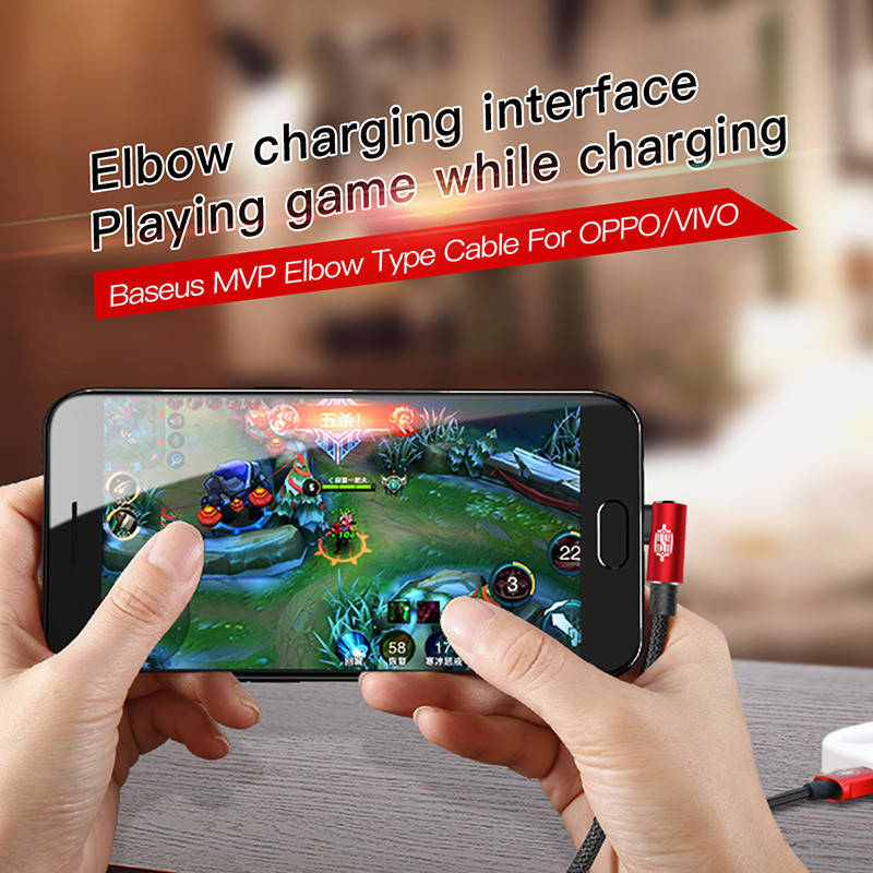 Baseus 90-stupňový micro USB kábel pre rýchle nabíjanie a nabíjanie mobilných telefónov, dátový kábel, microUSB kábel pre Samsung Xiaomi Android 2m