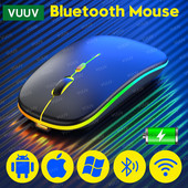 Bluetooth bežični miš za računalo PC prijenosno računalo iPad tablet MacBook s RGB pozadinskim osvjetljenjem Ergonomski tihi punjivi USB miš