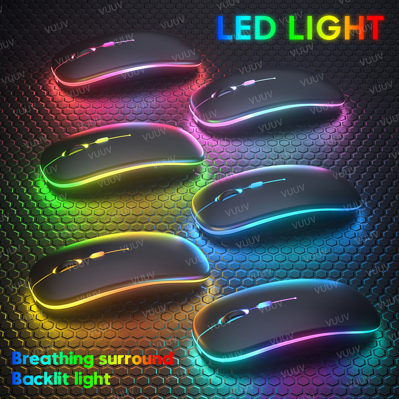 Bluetooth bežični miš za računalo PC prijenosno računalo iPad tablet MacBook s RGB pozadinskim osvjetljenjem Ergonomski tihi punjivi USB miš