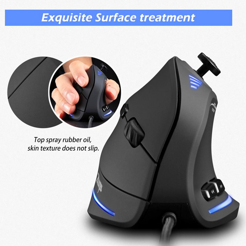 Για ZELOTES Vertical Gaming Mouse Προγραμματιζόμενο USB Ενσύρματο οπτικό ποντίκι RGB 11 κουμπιά 10000 DPI Ρυθμιζόμενα εργονομικά ποντίκια Gamer