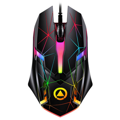 1200 DPI USB vezetékes játék egér Optikai számítógépes egér PC laptophoz 3 gombos Ergonomikus egér Led Light Night Glow mechanikus egér