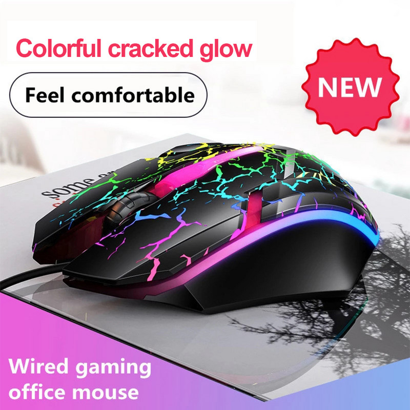 1200 DPI USB vezetékes játék egér Optikai számítógépes egér PC laptophoz 3 gombos Ergonomikus egér Led Light Night Glow mechanikus egér