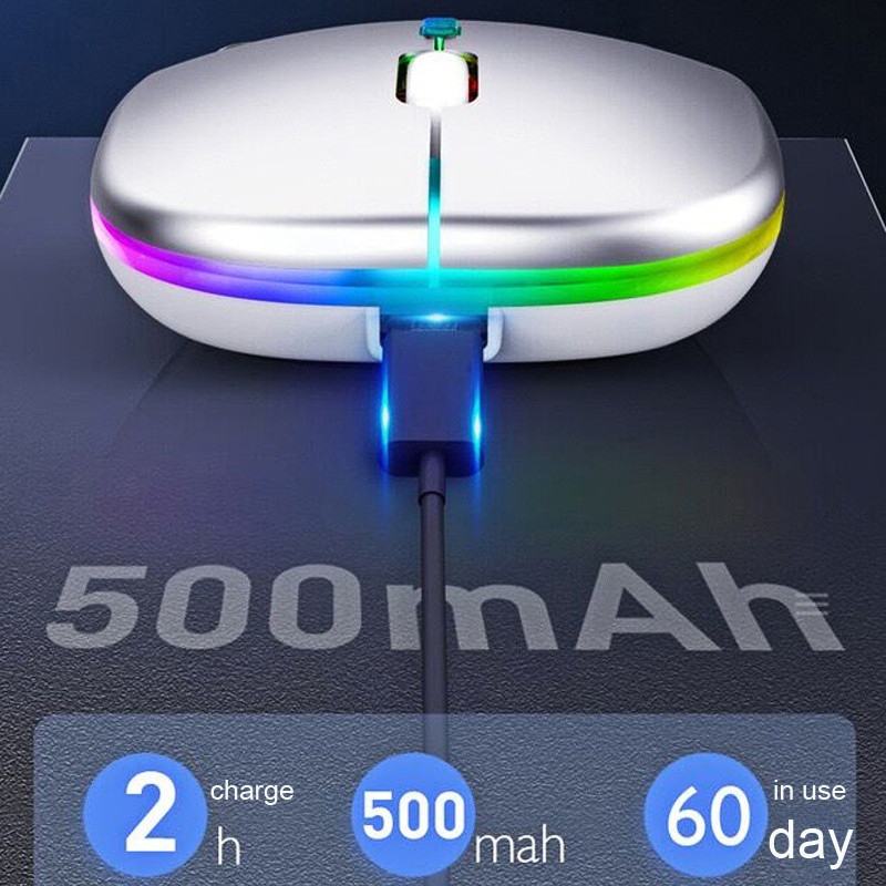 Mod dublu Bluetooth Reîncărcabil Mouse optic fără fir Iluminare din spate Slient Mini Ultrasubțire USB 2.4G Computer Laptop PC
