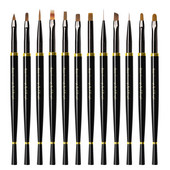 Fekete Nail Art Brush Gél ecset manikűrhöz Akril UV gél hosszabbító toll hal körömlakk festő ecset körömecset