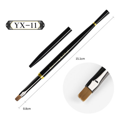 Fekete Nail Art Brush Gél ecset manikűrhöz Akril UV gél hosszabbító toll hal körömlakk festő ecset körömecset