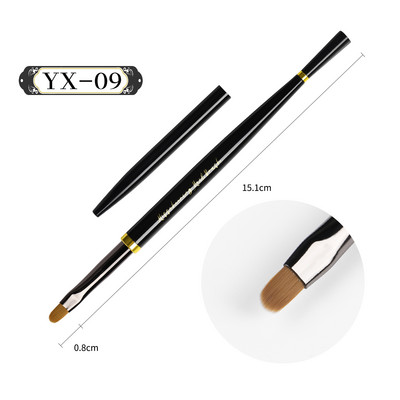 Fekete Nail Art Brush Gél ecset manikűrhöz Akril UV gél hosszabbító toll hal körömlakk festő ecset körömecset