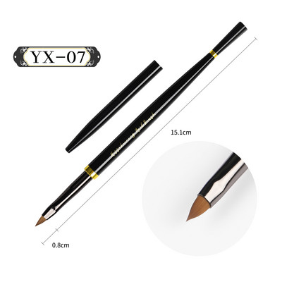 Fekete Nail Art Brush Gél ecset manikűrhöz Akril UV gél hosszabbító toll hal körömlakk festő ecset körömecset