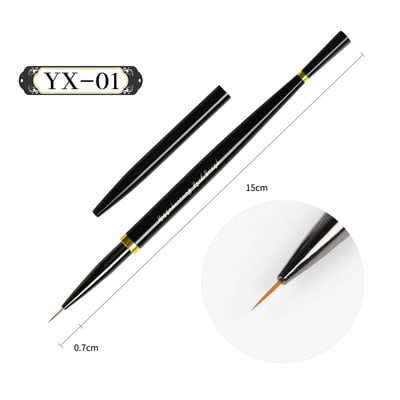 Fekete Nail Art Brush Gél ecset manikűrhöz Akril UV gél hosszabbító toll hal körömlakk festő ecset körömecset