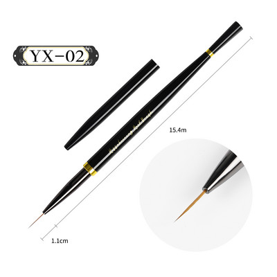 Fekete Nail Art Brush Gél ecset manikűrhöz Akril UV gél hosszabbító toll hal körömlakk festő ecset körömecset